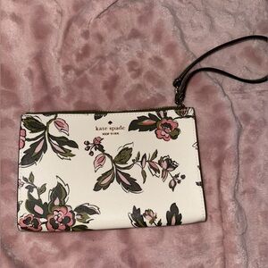 Kate Spade Floral Wristlet - White, Pink, and Green